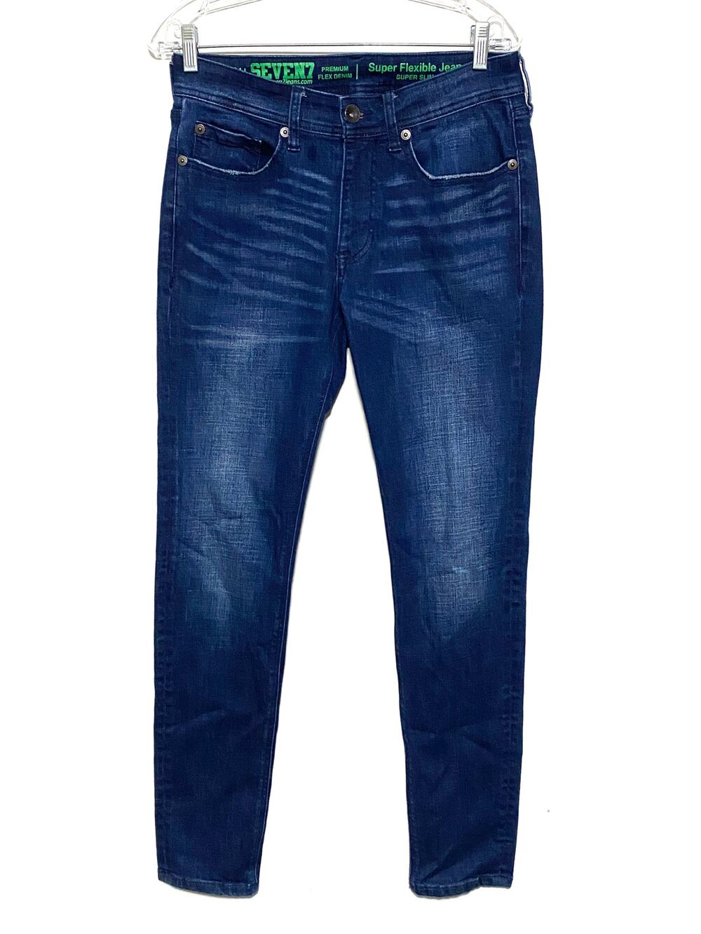 Seven7 Super Slim Flexible Jeans Mens 30x32 Premium Flex Classic Y2K Whiskered